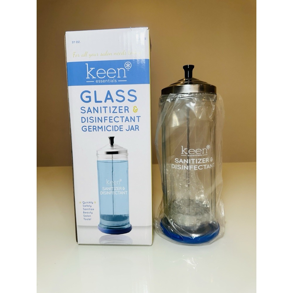 Keen Essentials 37 oz Glass Sanitizer & Disinfectant Germicide Jar